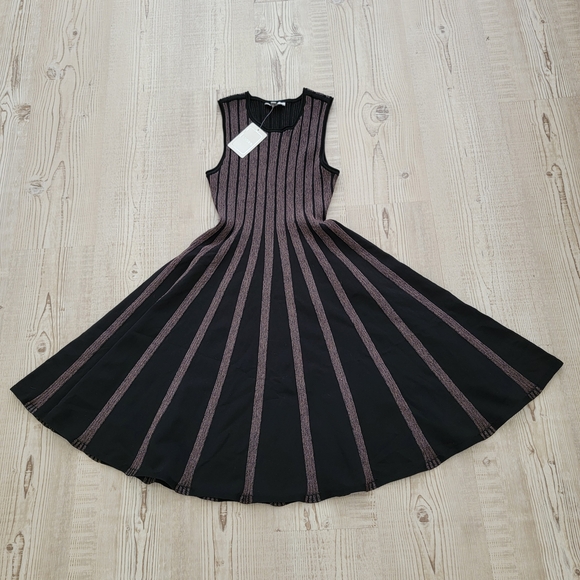 Adore Dresses & Skirts - Adore Black and Brown Knit Flared Mini Dress NWT Medium Classic Retro Timeless